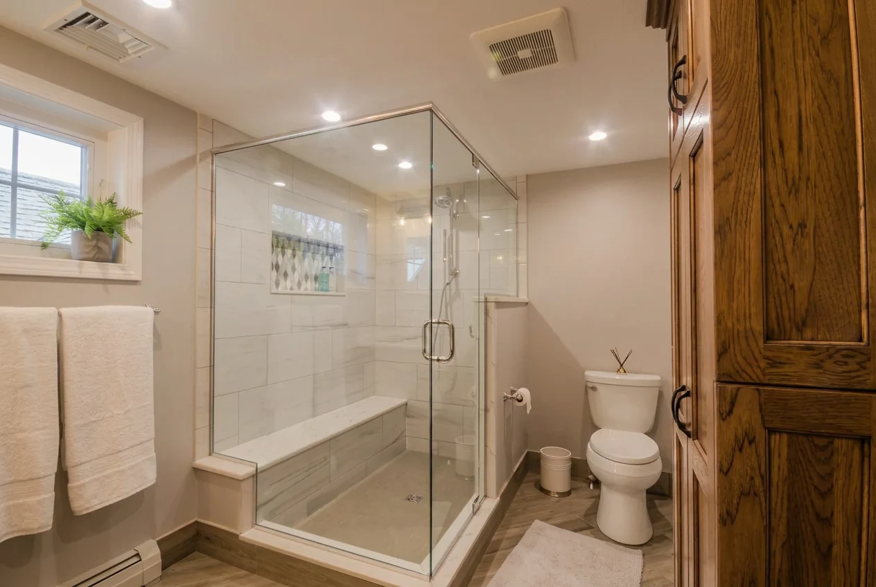 Reading Transitional Driftwood Vanity Bath — view 11