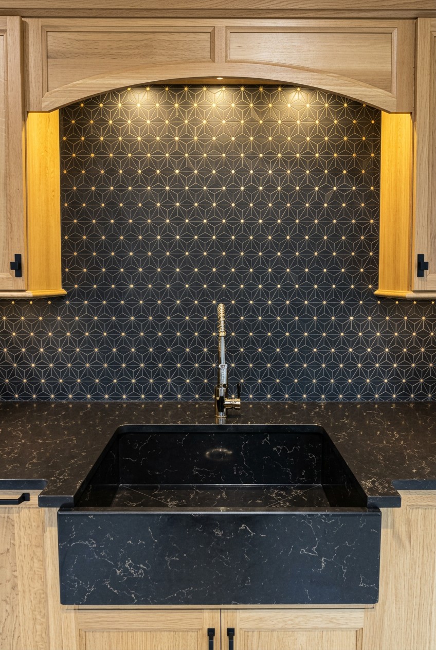 Sleek Kitchen & Bath showroom — Transitional vignette