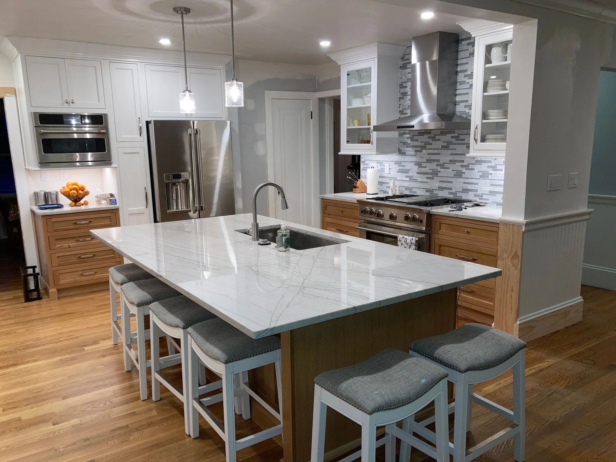 Winchester Two-Tone Kitchen w/ Marble Island